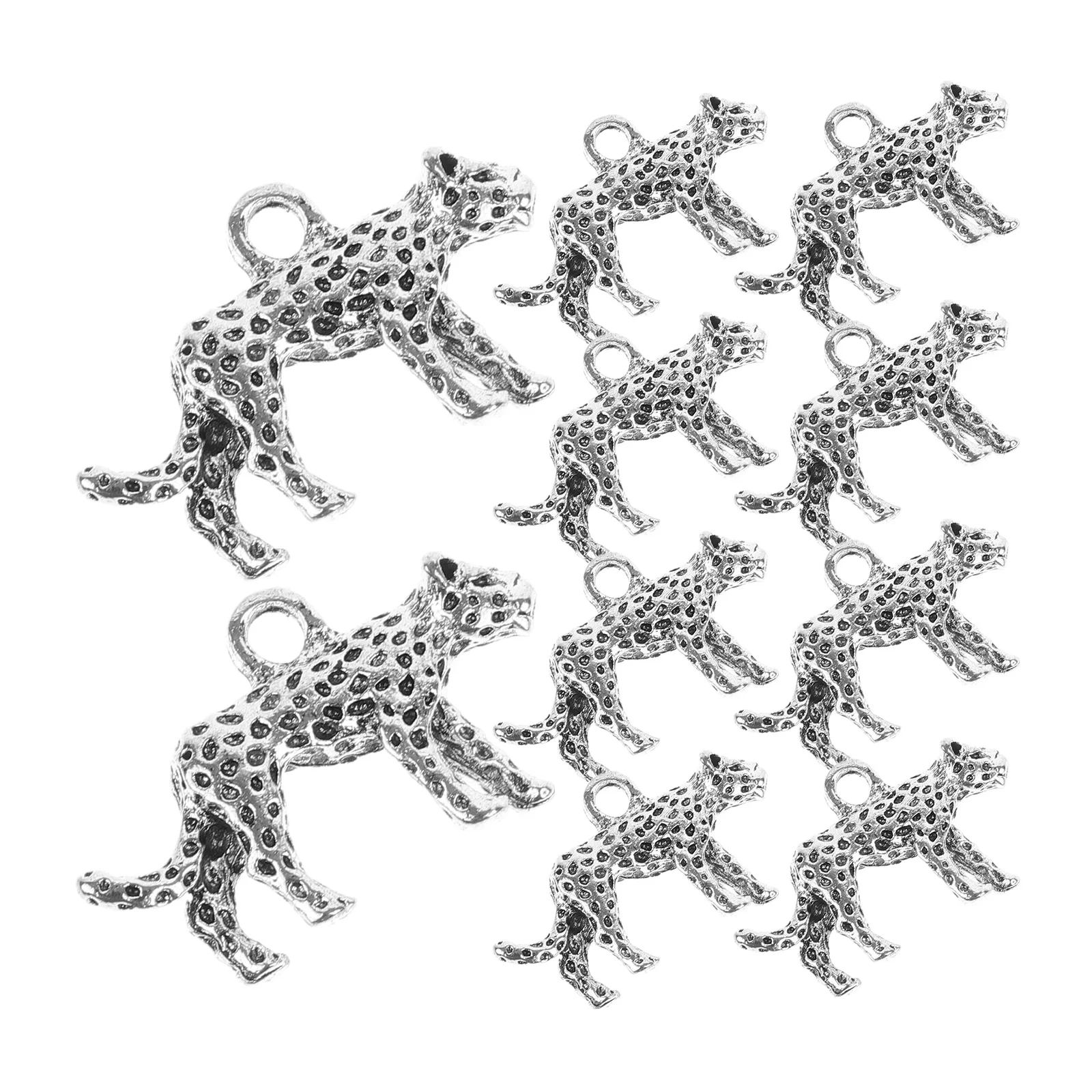 10Pcs 3D Leopard Pendants DIY Necklace Charms Metal Jewelry Decors Fun Party Accessories Charms for Necklaces Necklace Pendants
