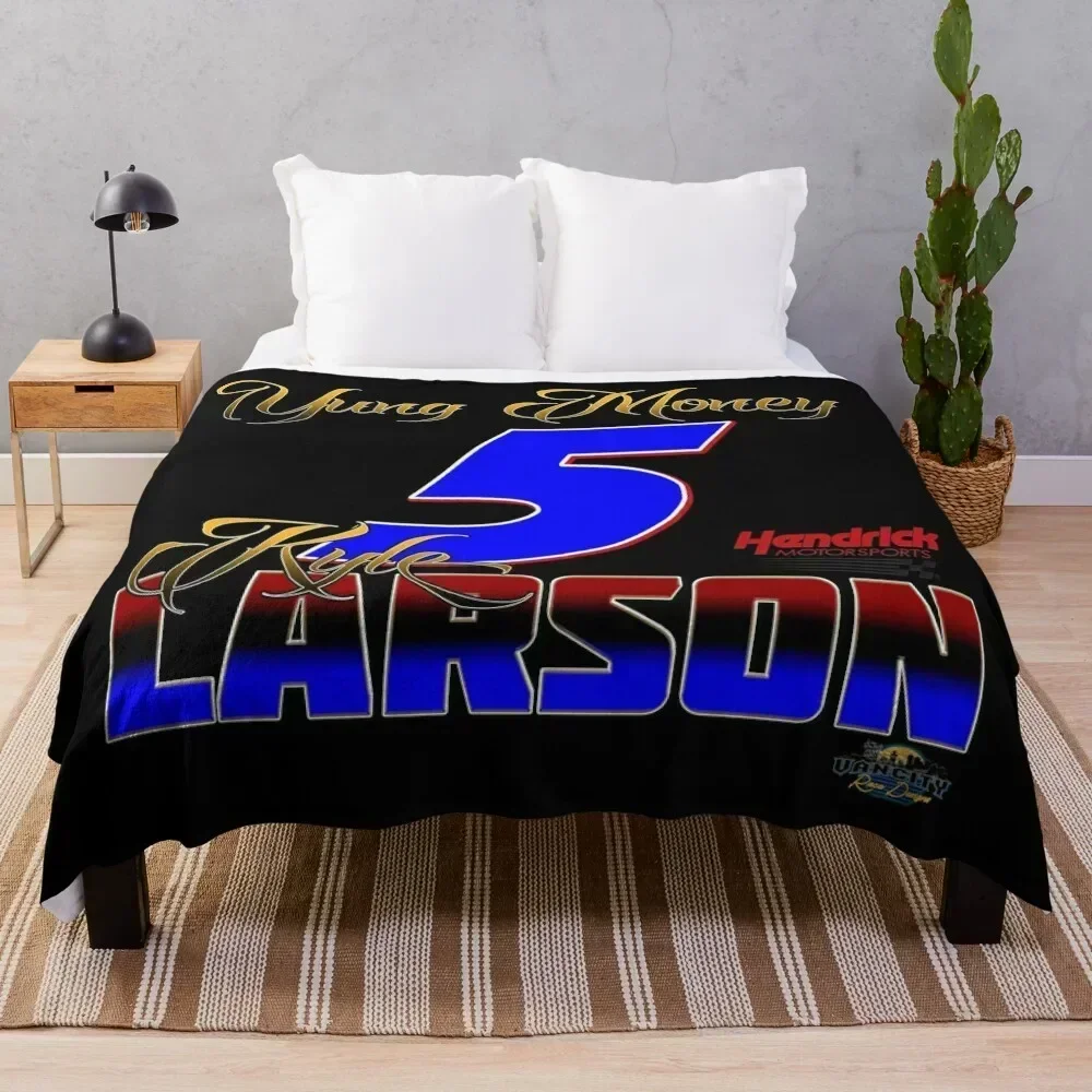 

Kyle Larson Yung Money Gold Edition Throw Blanket Warm Napping Blanket for Office Couch Bed