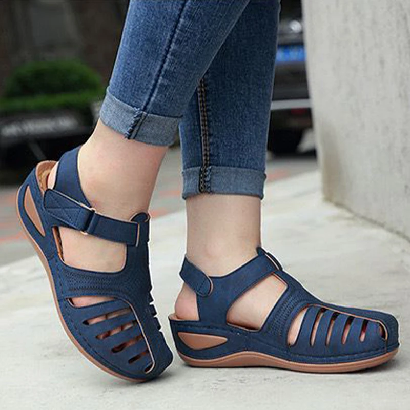 Sandały damskie w stylu boho letnie buty dla kobiet letnie sandały na obcasie Gladiator Sandalias Mujer eleganckie buty na koturnie