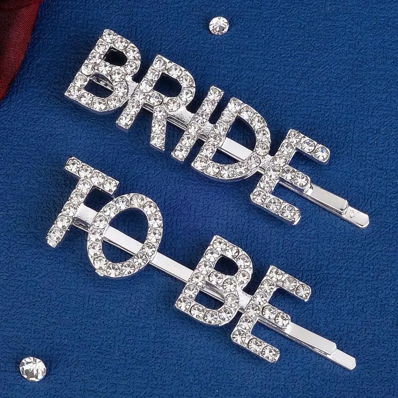2 Stücke Silberne Strass-Haarspangen mit kleinen Schriftzügen, modische Haarstyling-Accessoires – Detail 1