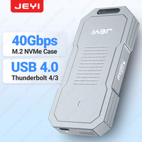 JEYI 40Gbps M.2 NVMe Enclosure, Aluminum Type C USB 4.0 2280 SSD Case Compatible with Thunderbolt 4/3 USB 3.2/3.1/3