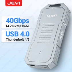 JEYI-Gabinete de Alumínio NVMe, Tipo C, USB 4.0, 2280, SSD Case, Compatível com Thunderbolt 4, USB 3.2, 3.1, 3, 40Gbps, M.2