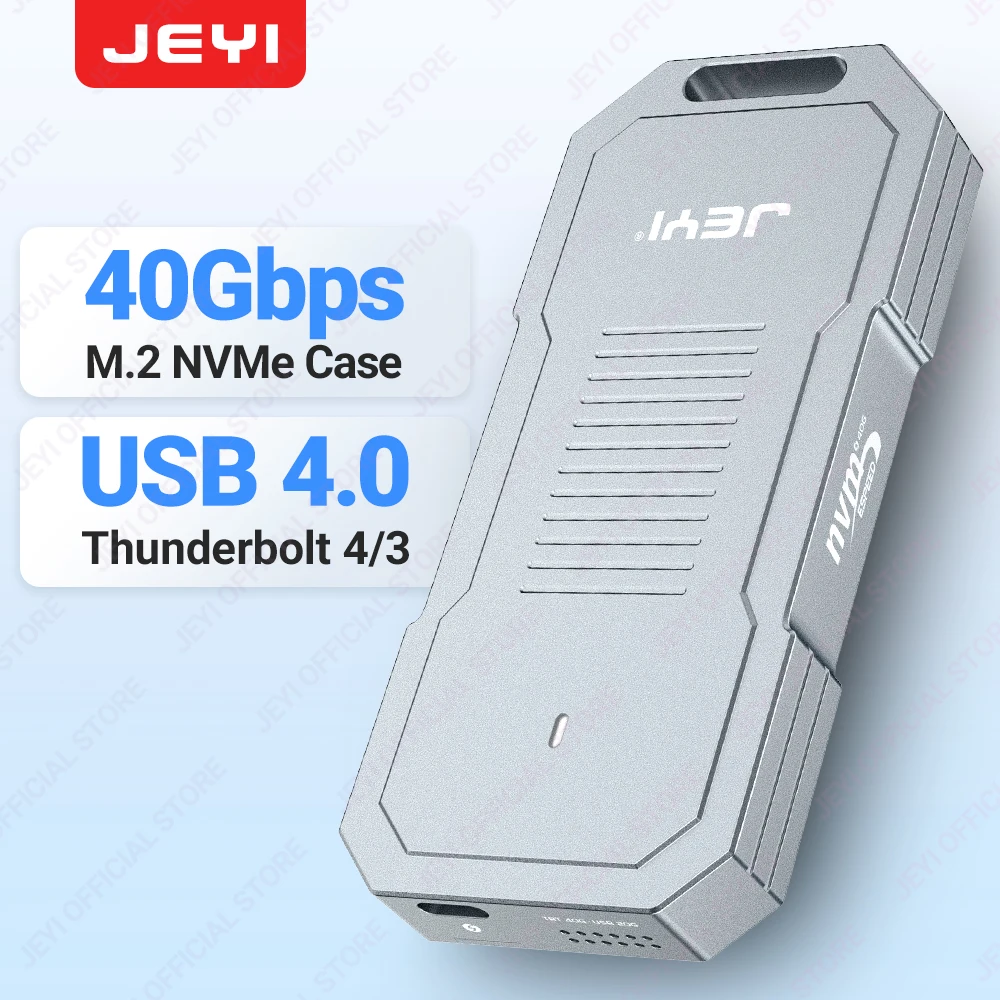 JEYI 40Gbps M.2 NVMe Enclosure, Aluminum Type C USB 4.0 2280 SSD Case Compatible with Thunderbolt 4/3 USB 3.2/3.1/3