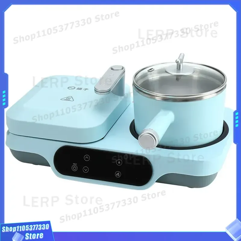 3 in 1 Multifunctional Breakfast Maker with Coffee Toaster and Frying Pan Stainless Steel Digital Control for Home Kitchen