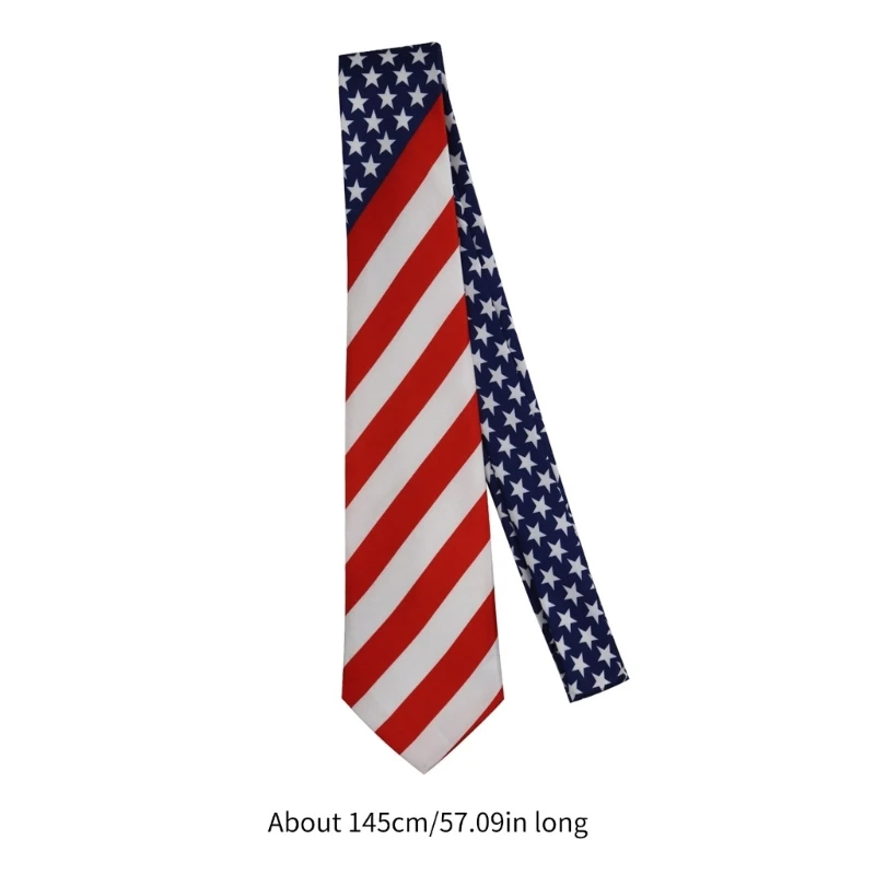 Polyester Silk Necktie American British Striped Patterned Patriotics Neck Tie