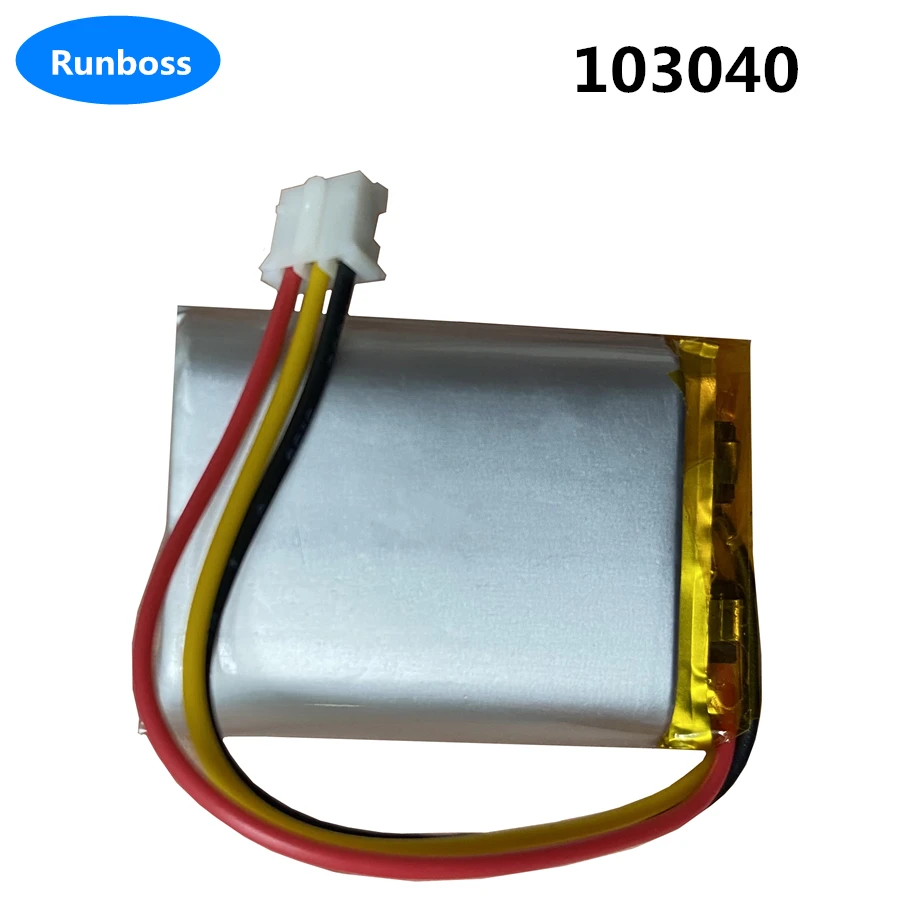 3.7V 1500mAh 4.44Wh 103040 JST 3Pin 2.0mm Plug 3 Wires Thermistor Li Polymer Battery For GPS Bluetooth Speaker LED Light DashCam