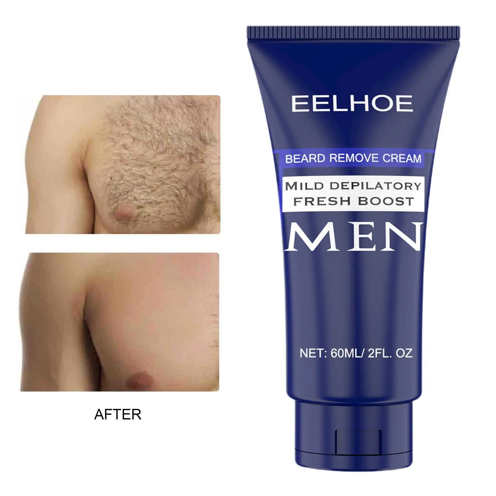 

Mild Beard Hair Removal Cream 60ml for Chest Hair Multipurpose Prevent Hair Growth Lightweight Gentle on Skin Depilatory Cream