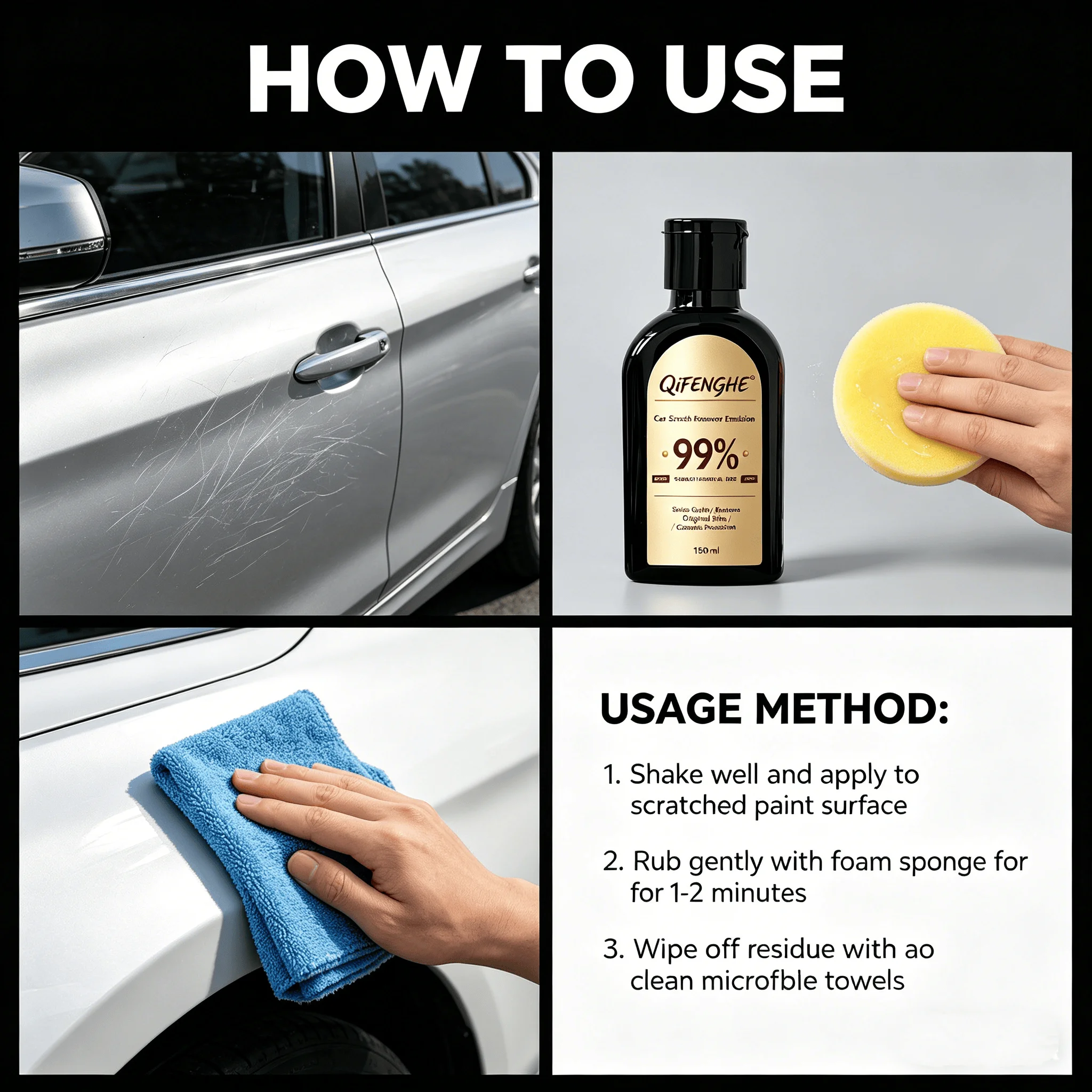 Car Paint Scratch Remover Emulsion 150ml - Effectively Erases Scratches & Restores Shine