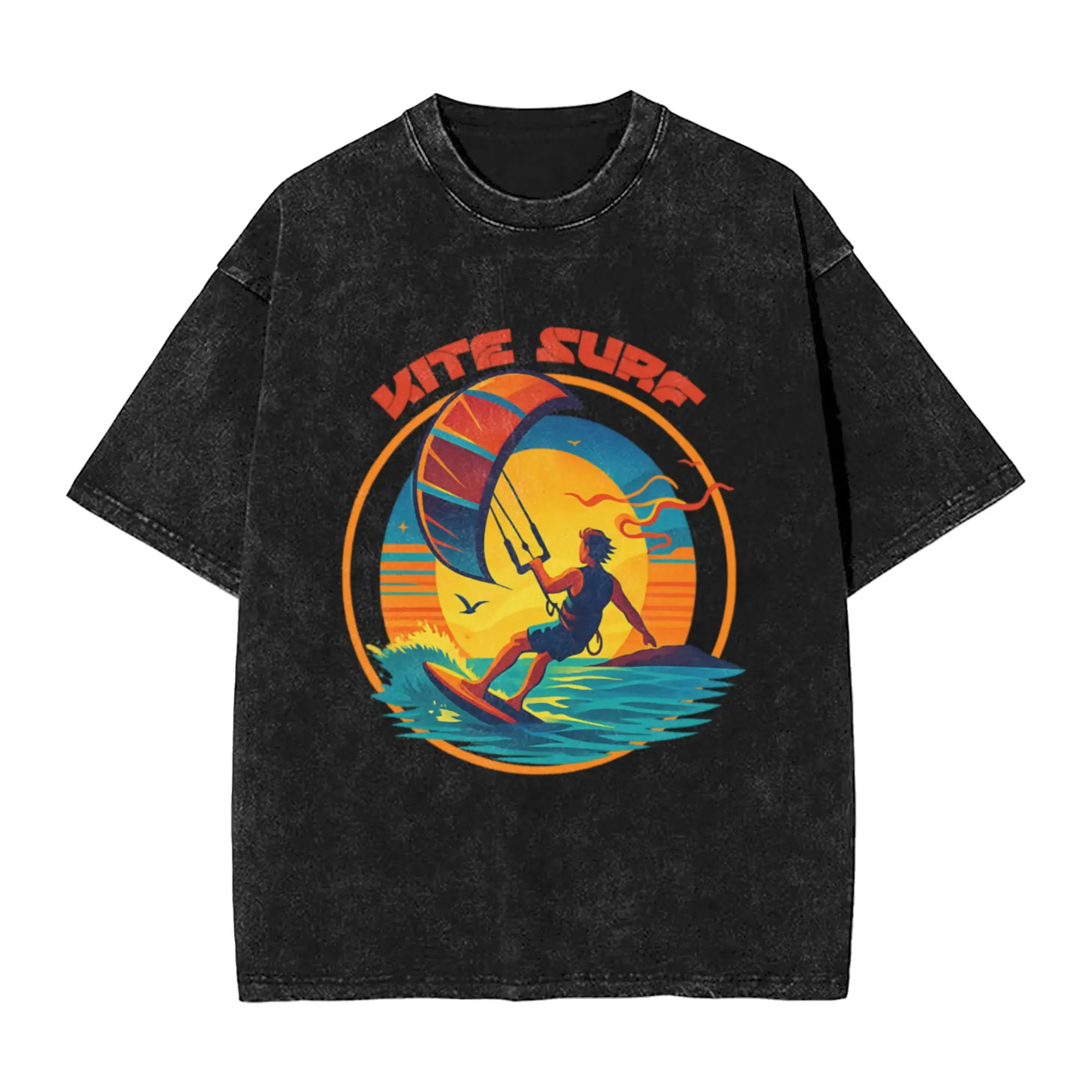 Kite Surfing 02 Classic Cool A Vintage Oversized Cotton Unisex T-Shirts