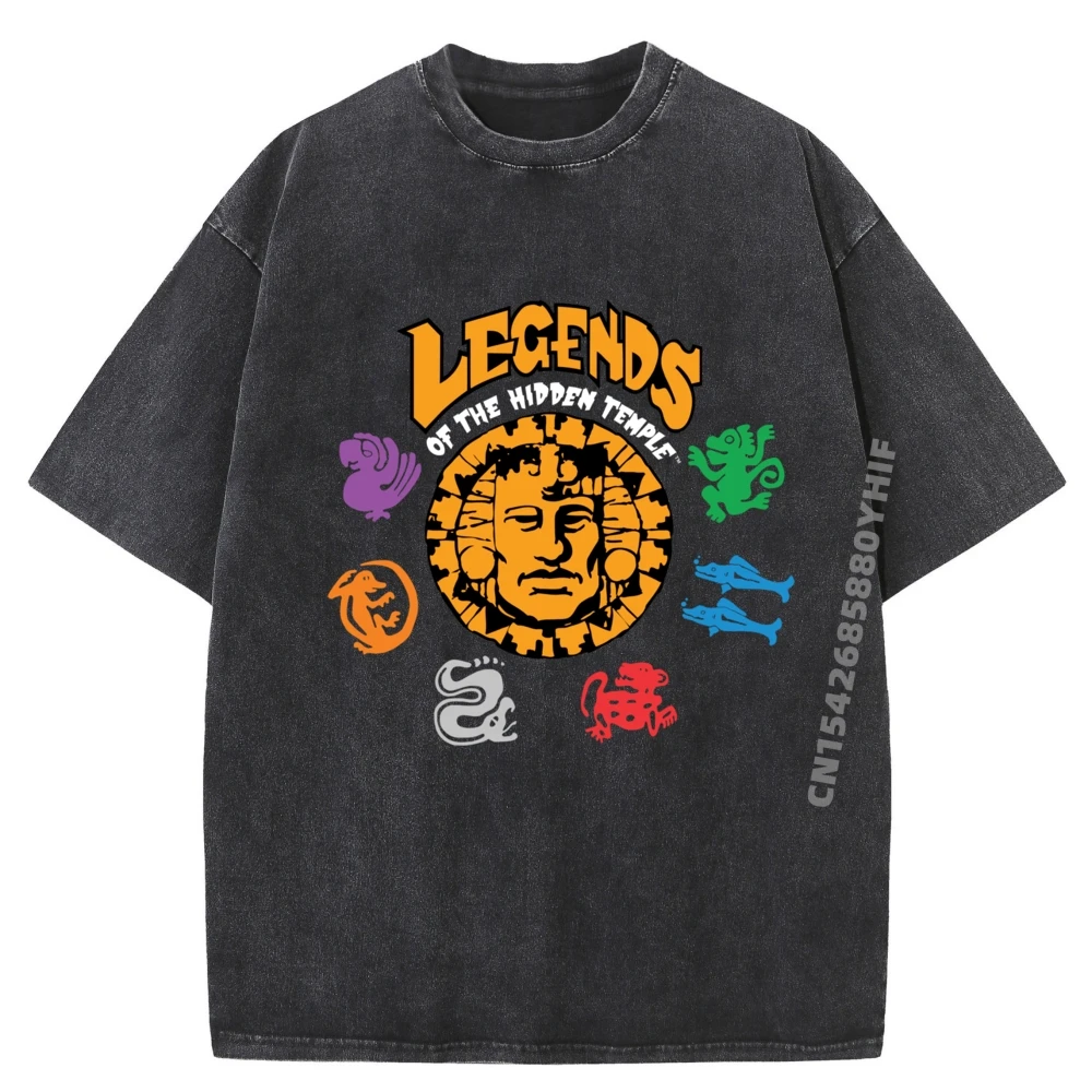 

Mens Printed Tops Legend Of The Hidden Temple Team Symbols Graphic Tee Shirt Mens Colorful Washed Tshirt