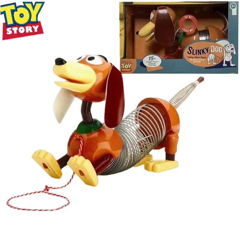 Original Disney Pixar Toy Story 4 Talking Stretch Slinky Dog Action Figures Toys Animal Anime Speak English Toy Children Gift