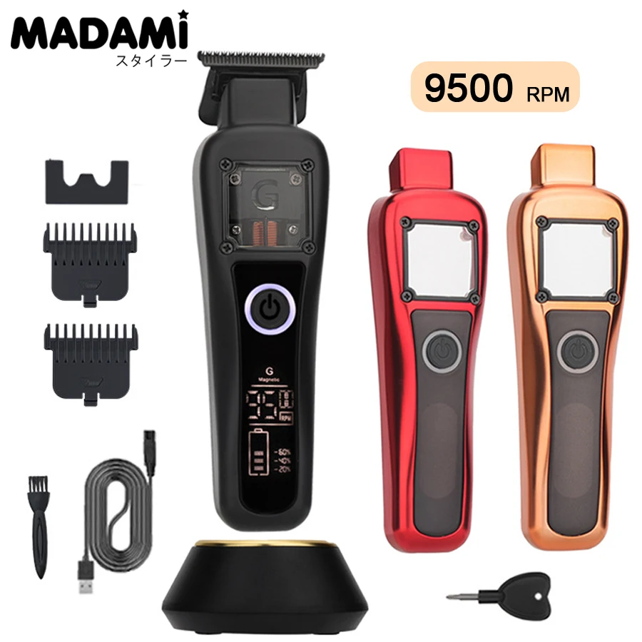 9500 RPM Hair Clipper High-power High-speed Hair Trimmer DLC Coated Blade Electric Push Trimmer for Barber Men Salon Home Use