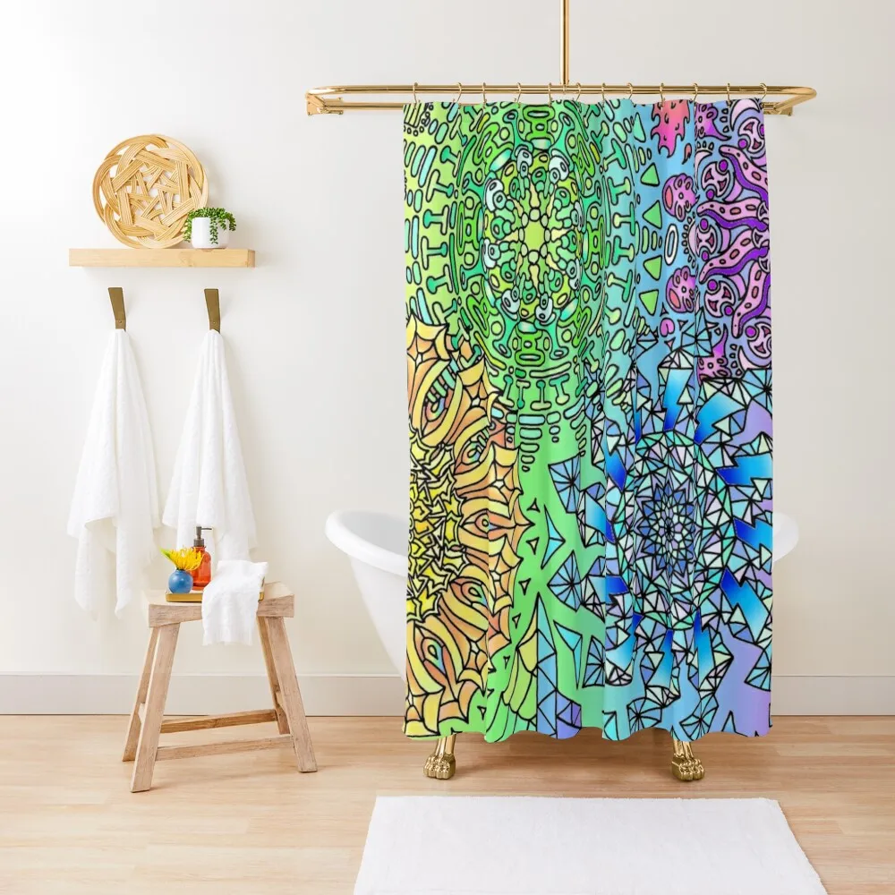 

6 Piece Rainbow Mandala Shower Curtain Luxury Bathroom Shower Bathroom Shower Set Bath For Bathroom Curtain