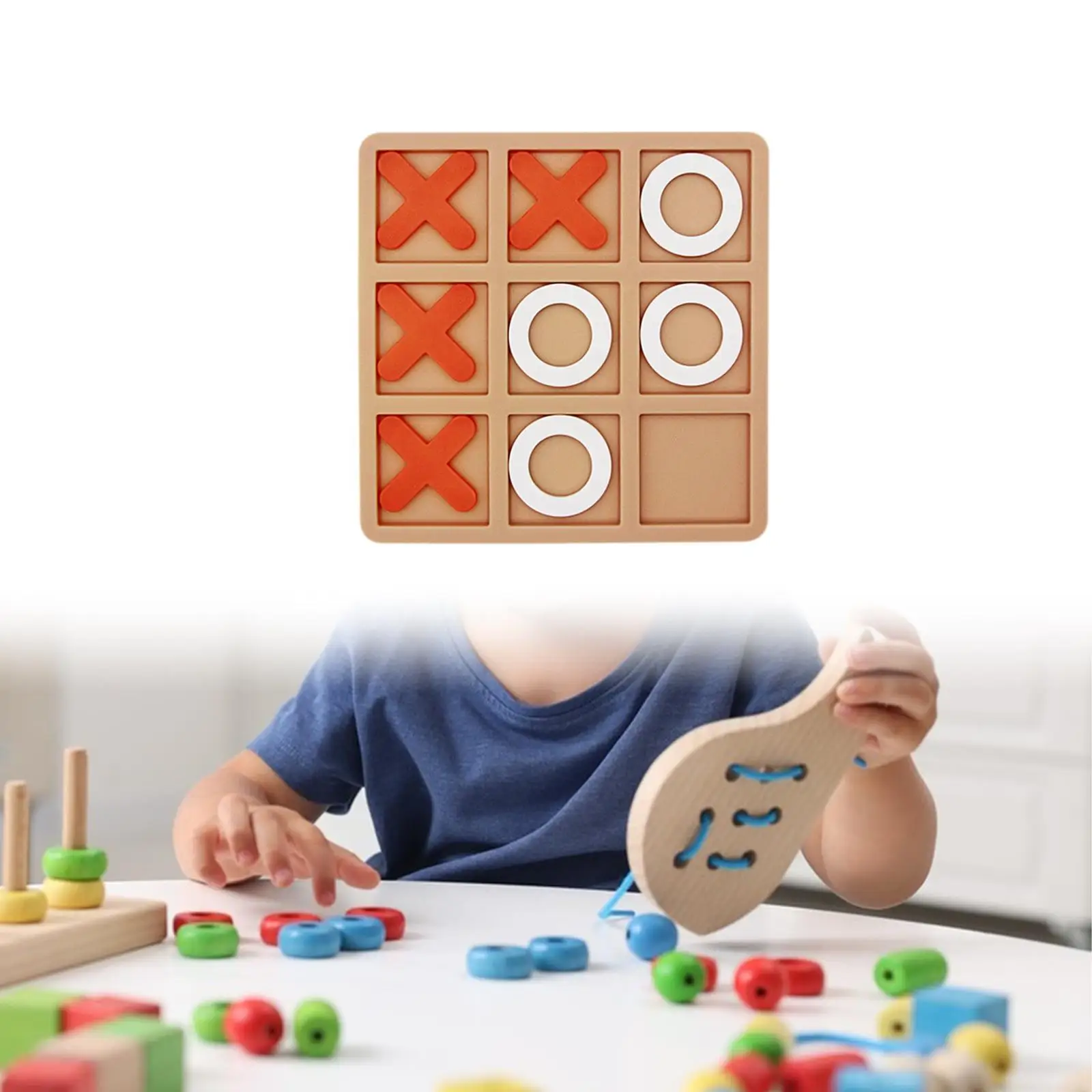 Tic TAC Toe Game Educational Family Children Puzzle Game XO Chess Board Game for Kids Adults Family Indoor Outdoor Entertainment