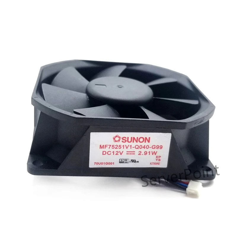 Original MF75251V1-Q040-G99 DC12V 2.91W 75*75*25MM 3 Lines Projector cooling fan