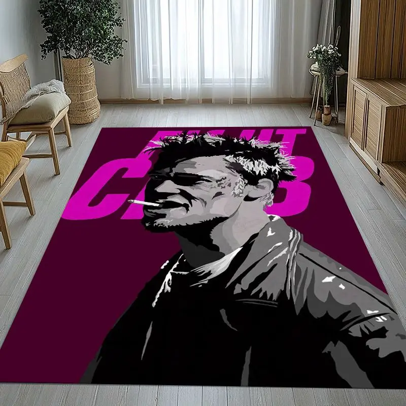 Vintage Fight Club Movie Large Area Rug,Soft Non-Slip Carpet Mat for Living Room Bedroom Playroom,Sofa Floor Rug,Home Decor Gift