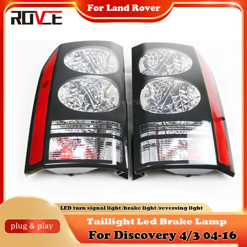 ROVCE LED Taillight Brake Lamp Rear Light Signal With Bulb For Land Rover Discovery 3/4 Tail Lights 2004-2016 Car Accessories