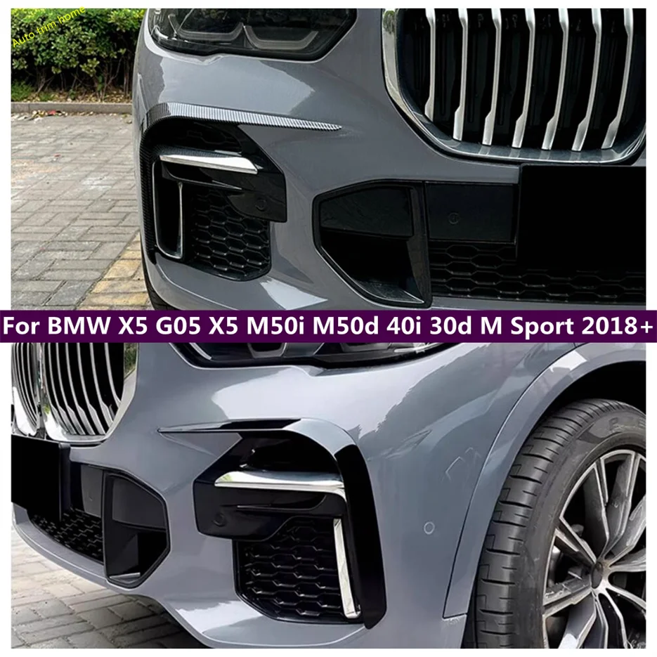 Front Bumper Wind Knife Bumper Fog Light Grille Cover Front Blade Trim For BMW X5 G05 X5 M50i M50d 40i 30d M Sport 2018 - 2023