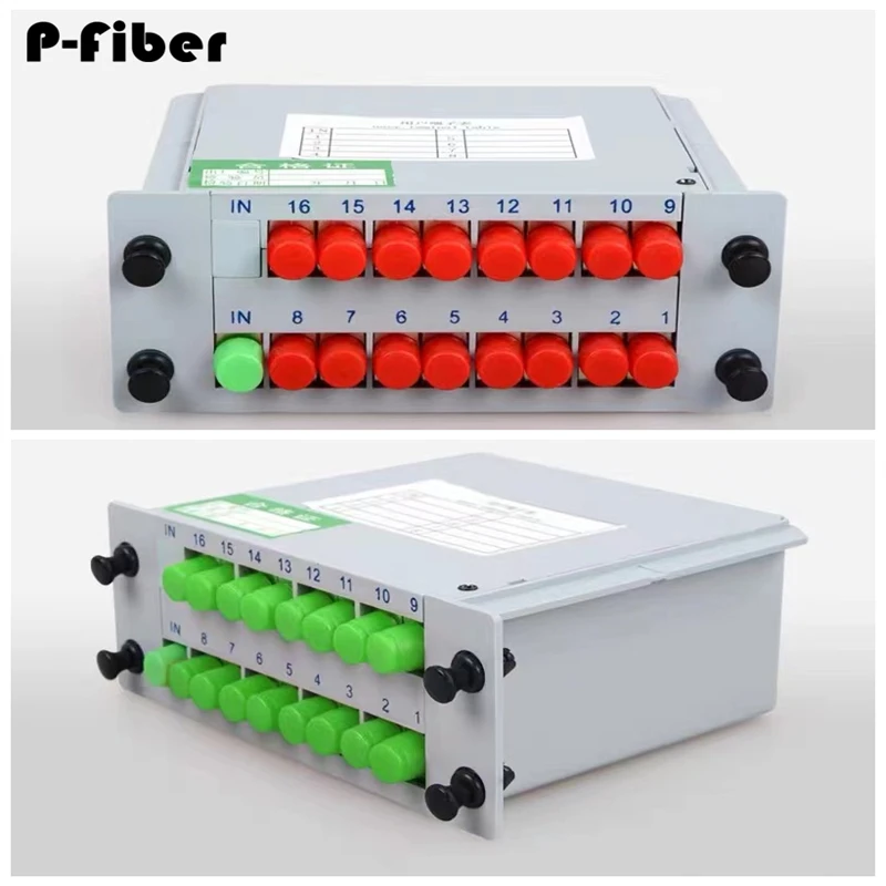 

5pcs 1*16 FC/APC optical fiber splitter FC UPC1x16 plug in FTTH round connector fiber optic coupler LXG coupler