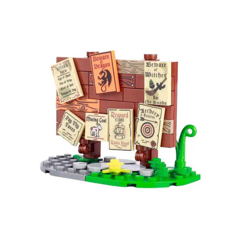 Military Building Blocks Medieval Times Sign Bulletin Board Printing Mini Bricks Set Toys Gifts Accessories Decorations MOC