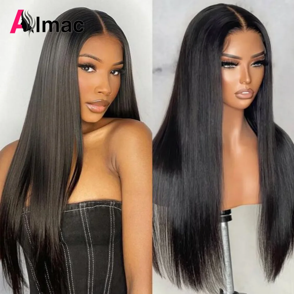 

Straight Lace Front Human Hair Wig 13X4 Transparent Lace Frontal Wig 4x4 Glueless Pre Plucked Remy Human Hair Wigs