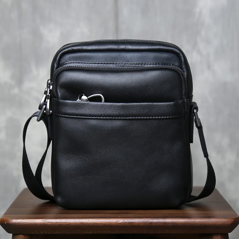 Men's Top Grain Leather Crossbody Bag, New Arrival Compact Casual Shoulder Bag, Small Backpack for Daily Use