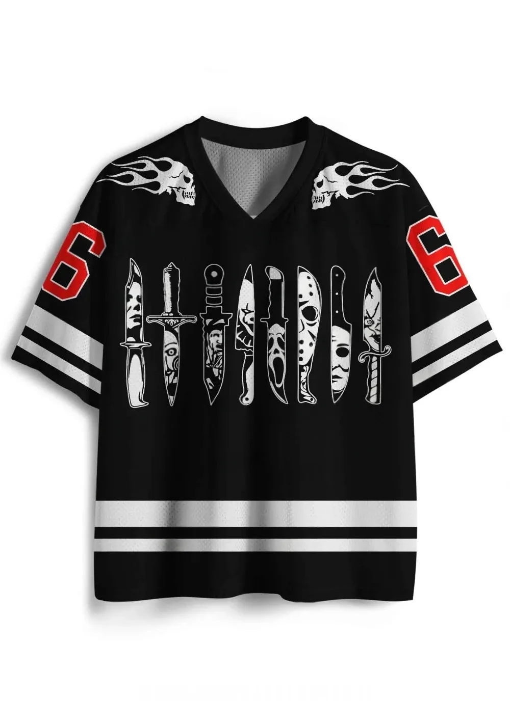 Harajuku Gestreiftes Patchwork Gothic 3D-Druck Breatha Schnelltrocknendes Herren-T-Shirt mit V-Ausschnitt Outdoor Fashiona Sport Eltern-Kind-Kleidung