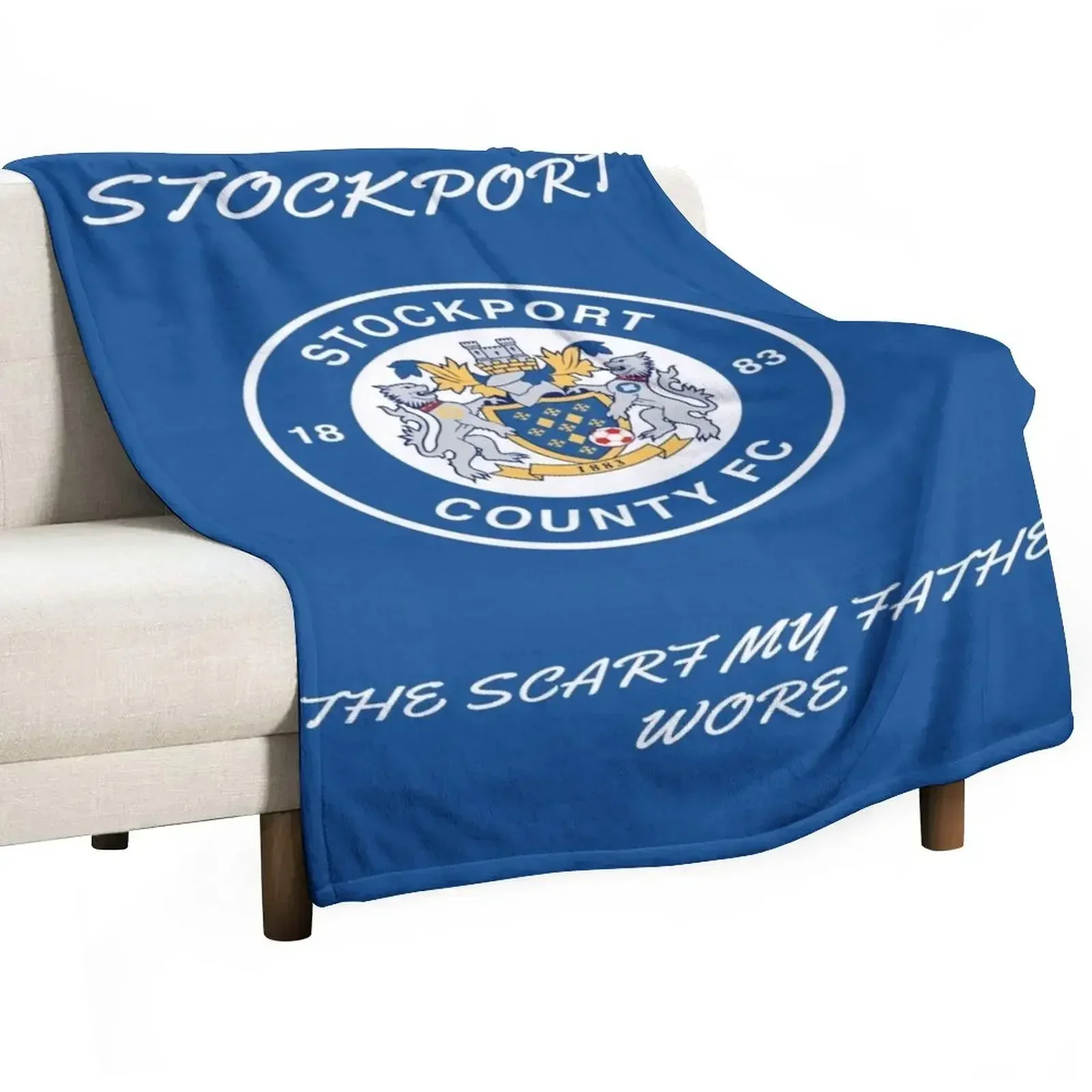 STOCKPORT COUNTY FC Throw Blanket Furrys Shaggy Blankets