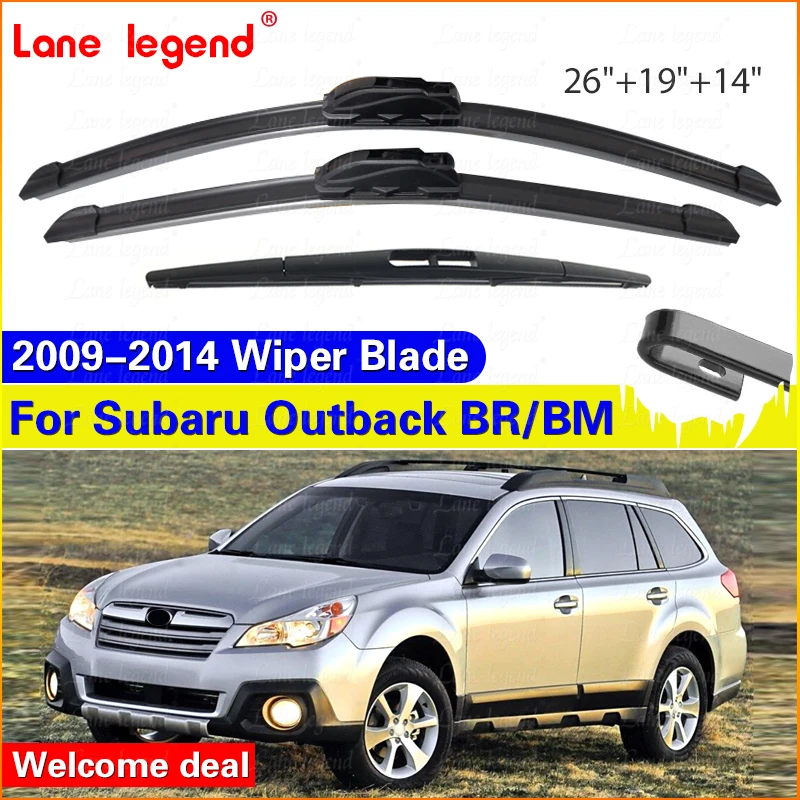 

3Pcs For Subaru Outback BR / BM 2009 - 2014 Front Rear Wiper Blades Windshield Windscreen Window 2010 2011 2012 2013 26"+19"+14"