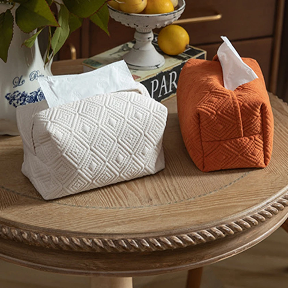 Ins Nordic Texture Tissue Case Napkin Holder For Living Room Table Tissue Boxes Container Home Car Papers Dispenser Holder