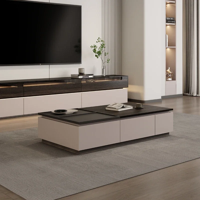 coffee table TV cabinet combination living room home floor cabinet integrated wall TV cabinet