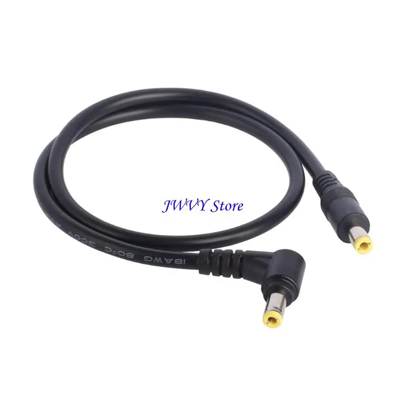 573A Power Cable 18AWG DC5521/5525 Male to Male with Straight and Elbow End 30cm