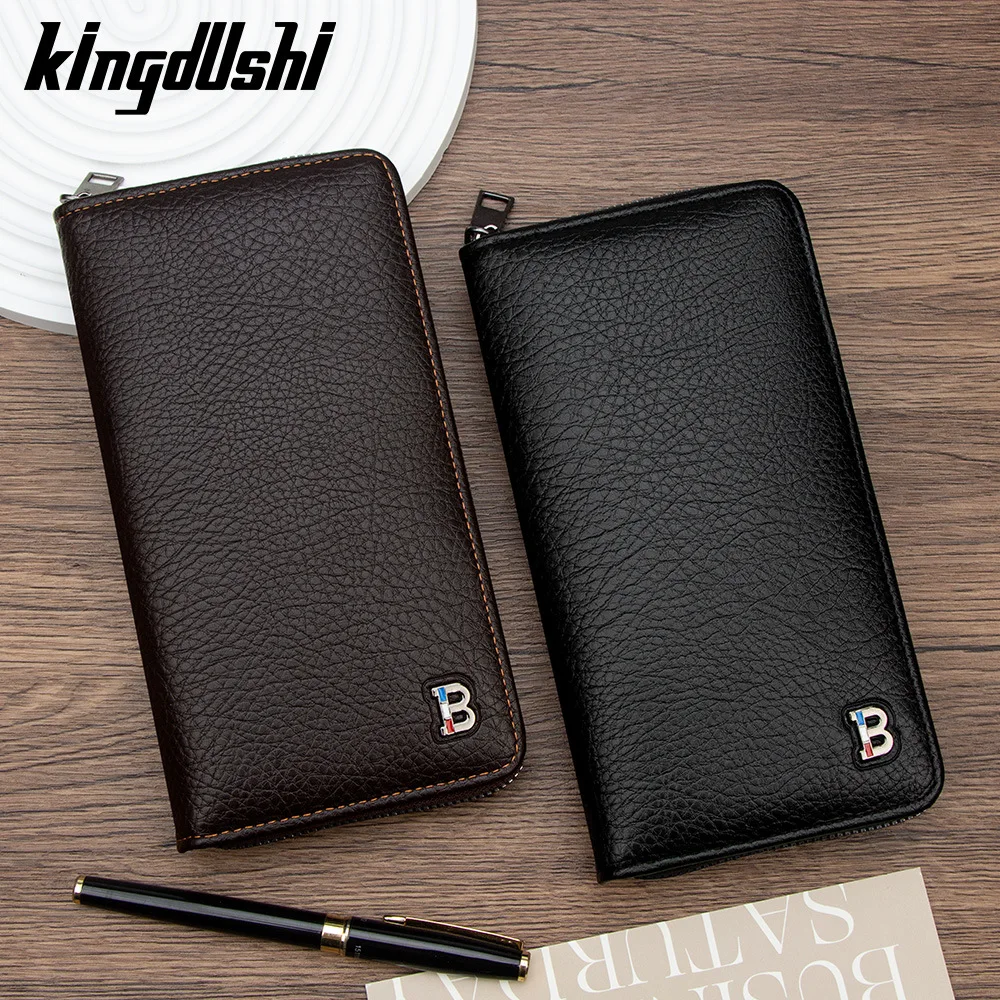 

Мужская сумка на молнии из искусственной кожи, клатч с несколькими отделениями, большой вместимости, портмоне для мобильного телефона.