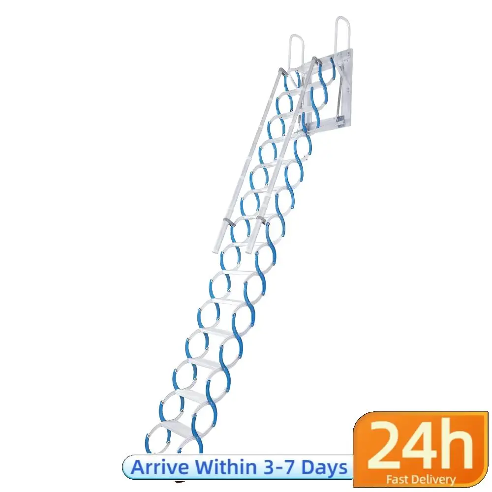 

Ceiling Mount Attic Ladder Ceiling-Mounted Loft Ladder Adjustable Tilt Angle (60°/65°/70°) W/Pull Rod for Home Indoor Outdoor