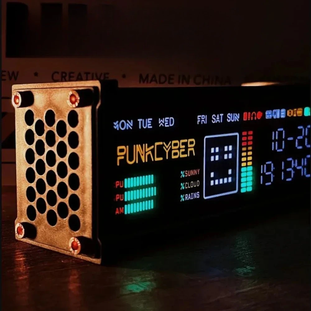NEW WFD Retro Electronic Tube Clock Pseudo-Fluorescent Matrix  Spectrum Function Desktop Decorations