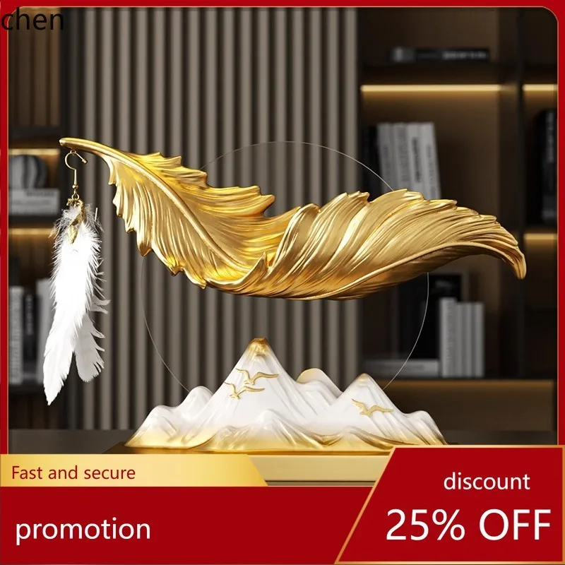 

HT Feather Art Wine Cabinet Ornament Living Room New High-end Office TV Cabinet Decoration Opening Gift
