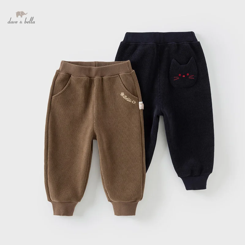 Dave Bella Children's Baby Pants 2024 New Autumn Winter Girls Baby Fashion Casual Sweet Cute Trousers Warm DB4242952