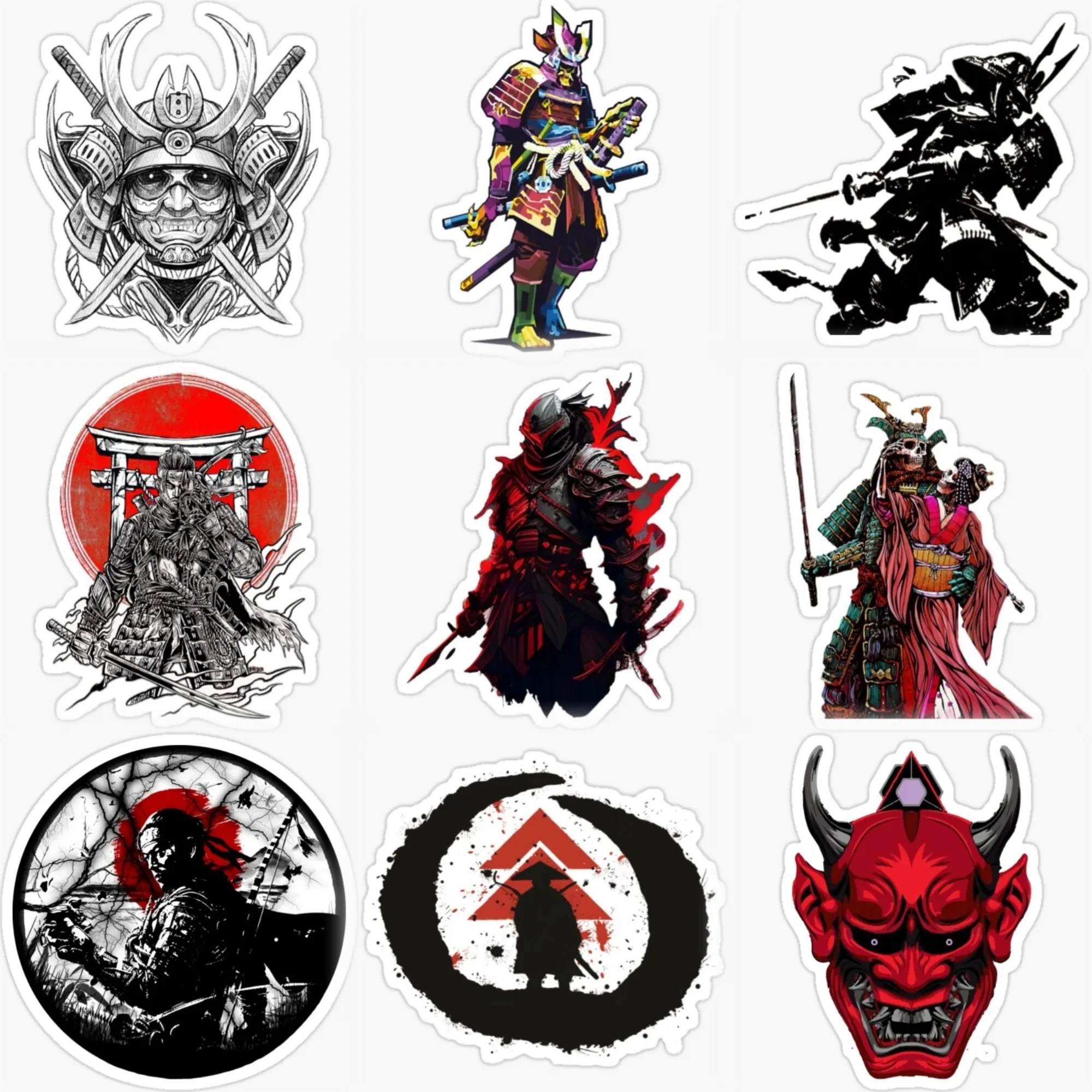 

Samurai Ninja Ghost Warrior Creative PVC Sticker for Decorate Car Truck Bicycle Helmet Window Wall Fridge Table Decal Accessorie