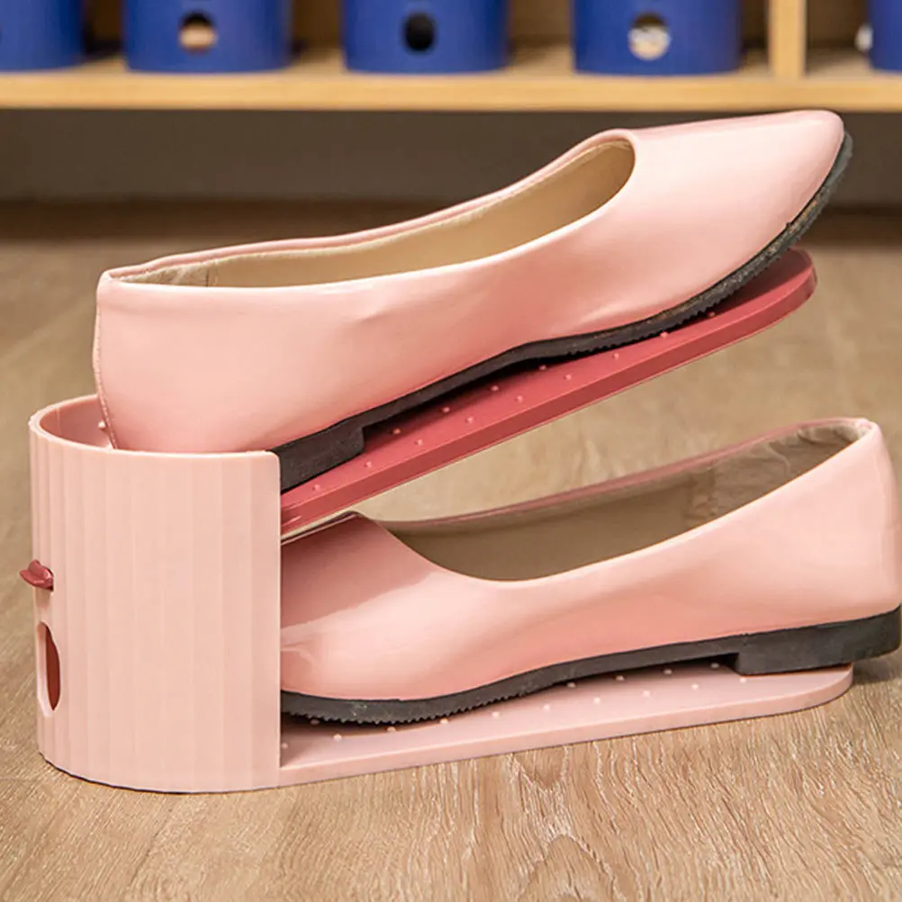 

4Pcs Household 2-Layer Adjustable Shoe Rack Shoes Storage Organizer Space Saving Shoe Holder for Home Household Shoes Rack