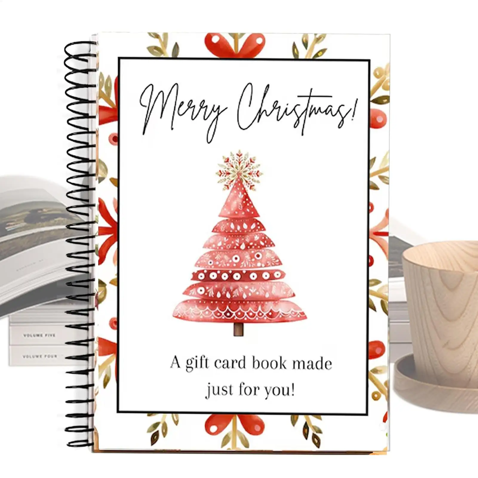 Weihnachts-Geschenkkartenbuch, Spiralbindung, Weihnachts-Geschenkkartenbuch, Festliche Weihnachtsgeschenke für Teenager, Organizer für Grußkarten – Detail 2