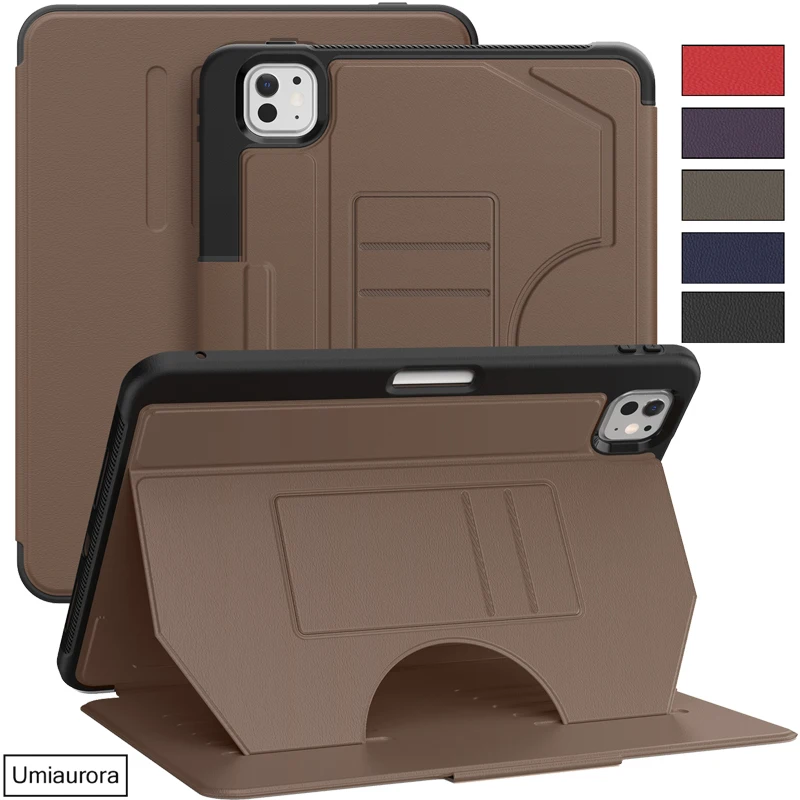 Funda resistente a prueba de golpes para iPad Pro 11 M4 Air 4 5 10,9 pulgadas 2022 Air6 2024 Funda de cuero con tapa y soporte inteligente