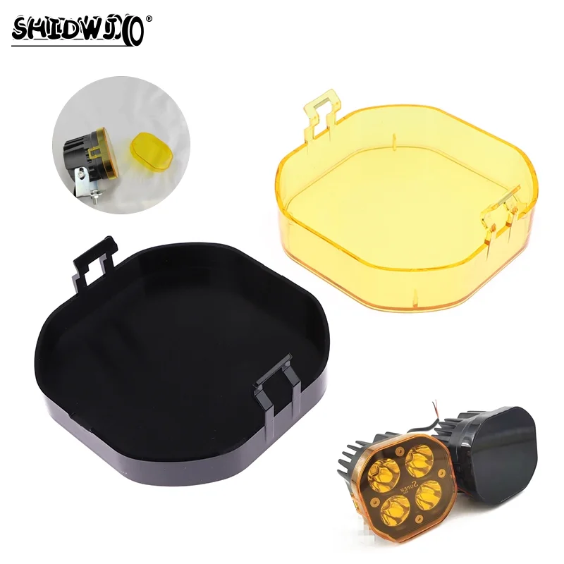 3inch Led Work Light Cover Cube Cover Dustproof Yellow Black Lens Protection Cover For 40W Pods Fog Driving Lamp