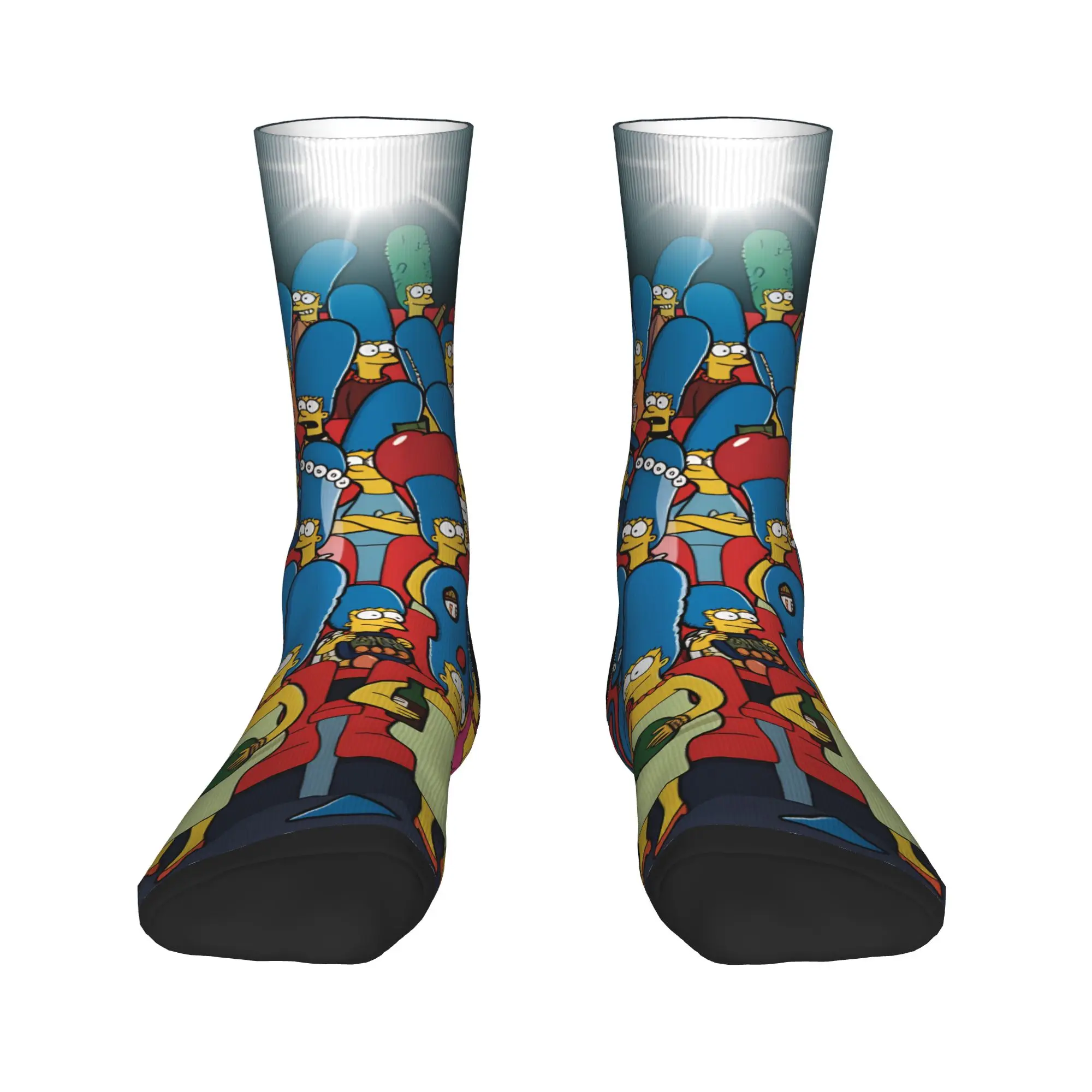 Unisex Men Socks S-Simpsons Movie Theater Crowd  Stockings Spring Casual High Quality Socks Printed Outdoor Anti Skid Socks