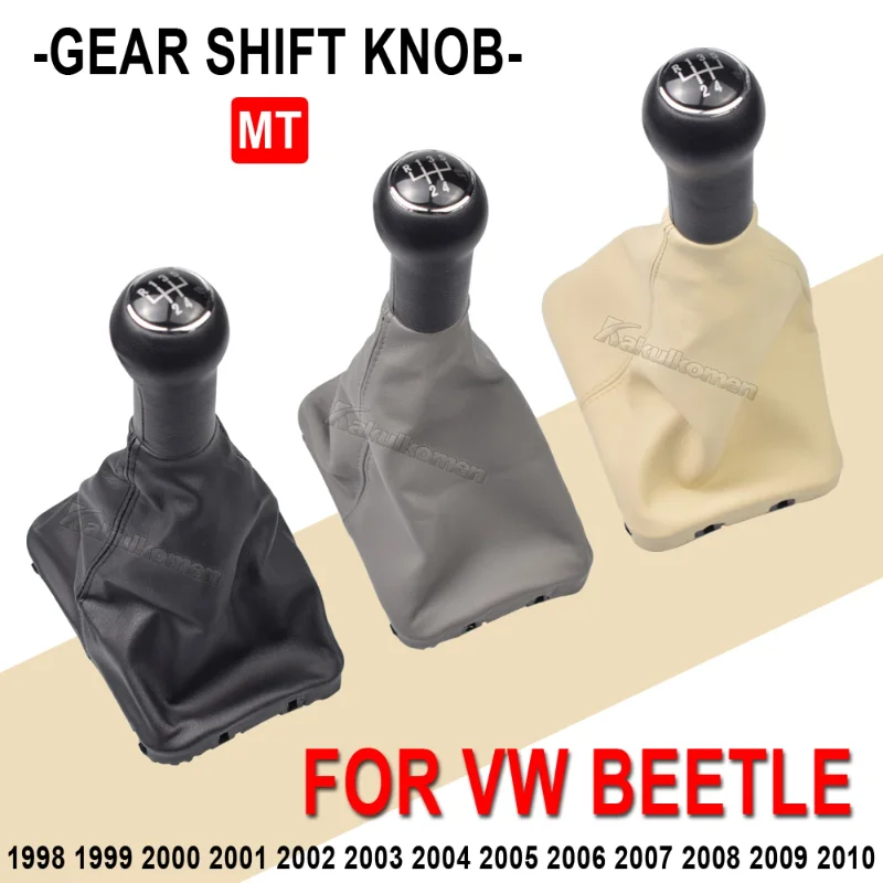 New 5 Speed Gear Stick Shift Knob Leather Boot For VW Beetle 1998 1999 2000 2001 2002 2003 2004 2005 2006 2007 2008 2009 2010 view 3