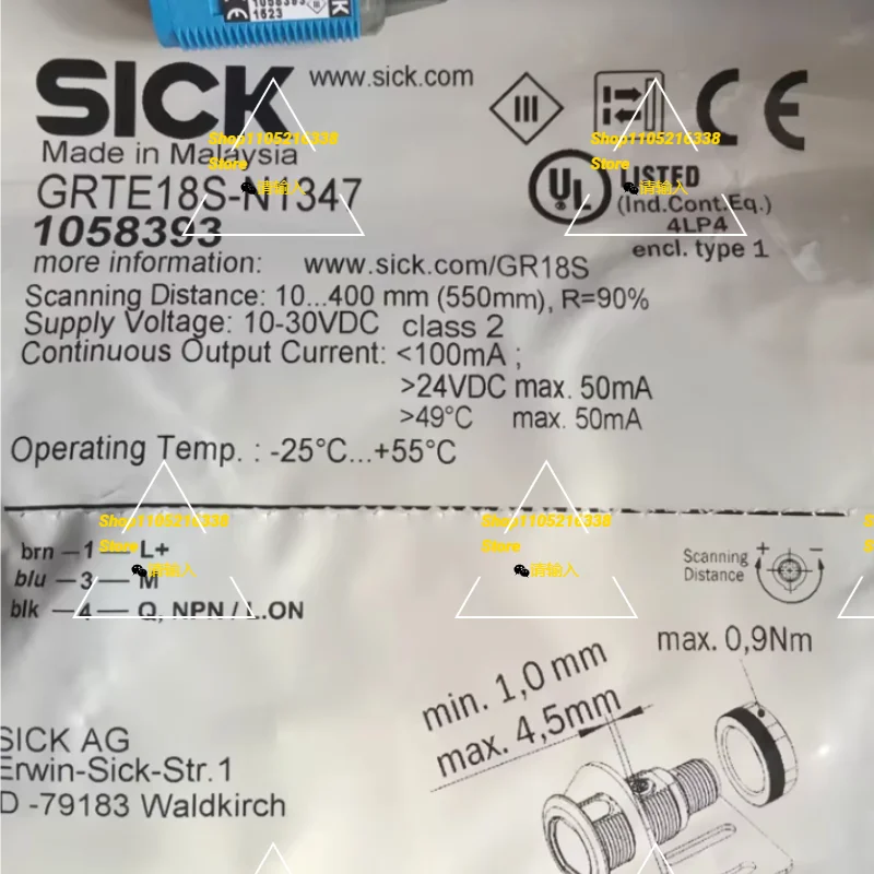 

Original Sick Cylindrical Photoelectric Sensor Grte18S-N1347 Grte18S-P1347