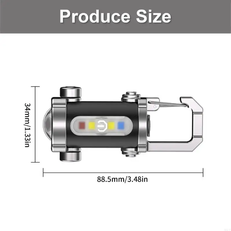 M6CF Small LED Flashlights Keychain Lamp USB Rechargeable Torches Portable Handlights Outdoor Camping Work Light Enduring