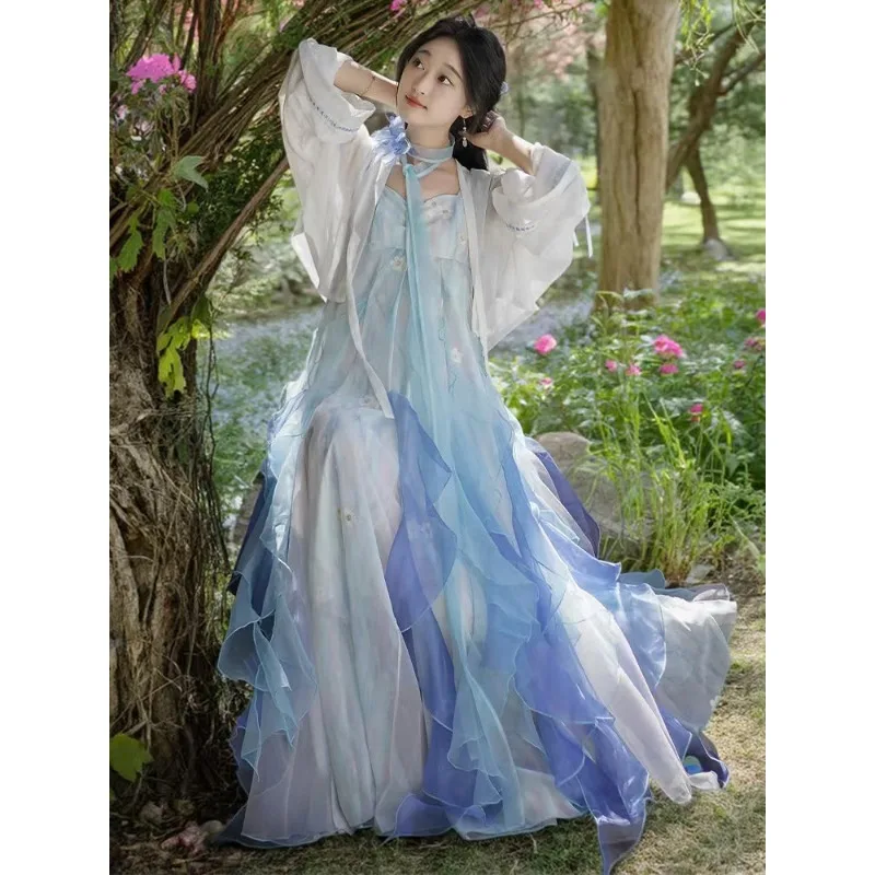robe-hanfu-chinoise-traditionnelle-elegante-a-imprime-ombre-jupe-longue-decontractee-ample-robe-d'ete