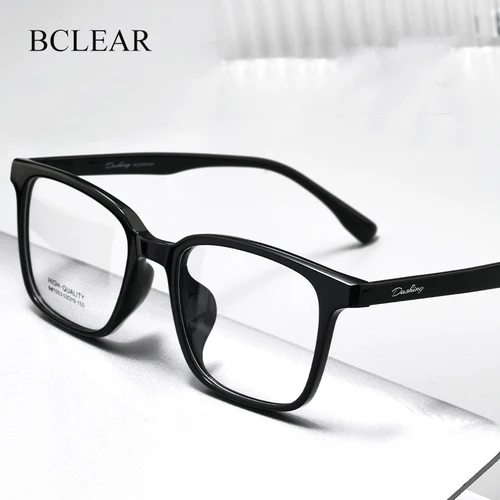 BCLEAR, gafas ópticas clásicas a la moda, montura ultraligera TR90 para hombres y mujeres, gafas graduadas cuadradas transparentes con marco grande, nuevas