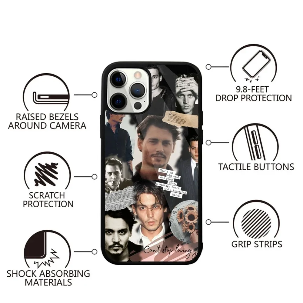 Johnny Depp Actor   Phone Case Strong Magnetic For IPhone 16,15,14,13,Pro,Max,Plus,11,12,Mini For Magsafe Wireless Charging