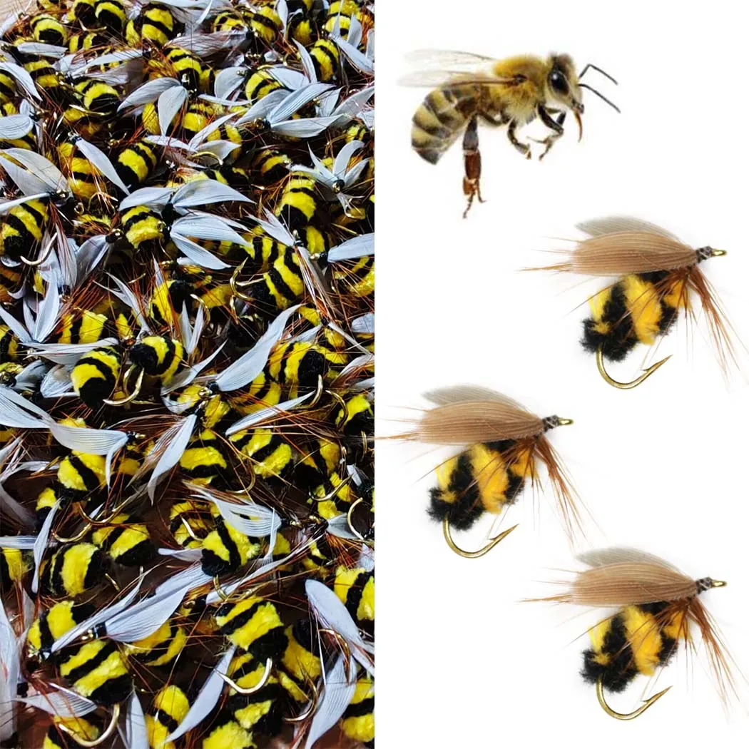 

10Pcs Pro Artificial Ant/Bee Fly Insect Hook Bait Bumble Fly Fishing Tackle Trout Fishing Lures Sea Fishing